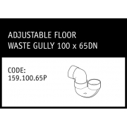 Marley Solvent Joint Adjustable Floor Waste Gully 100 x 65DN - 159.100.65P